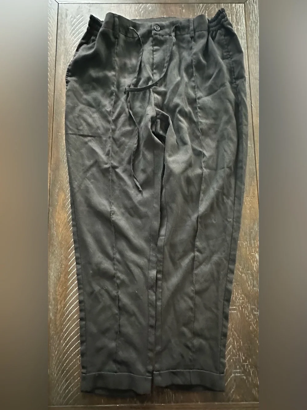 SHEIN Black Drawstring Pleated Men's Pants